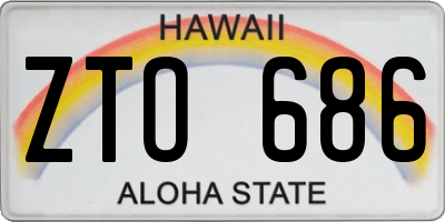 HI license plate ZTO686