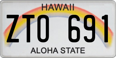 HI license plate ZTO691