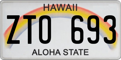 HI license plate ZTO693