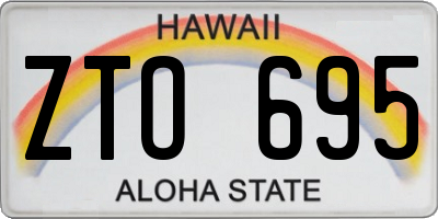 HI license plate ZTO695