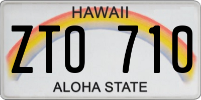 HI license plate ZTO710