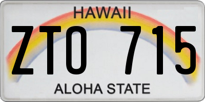 HI license plate ZTO715