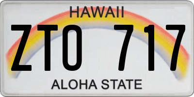 HI license plate ZTO717