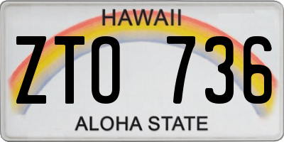 HI license plate ZTO736