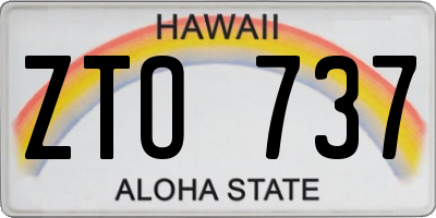 HI license plate ZTO737
