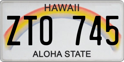 HI license plate ZTO745