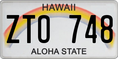 HI license plate ZTO748