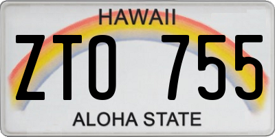 HI license plate ZTO755