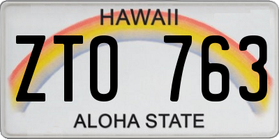 HI license plate ZTO763