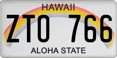 HI license plate ZTO766