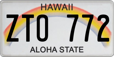 HI license plate ZTO772