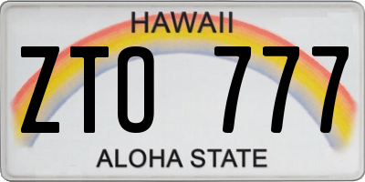HI license plate ZTO777