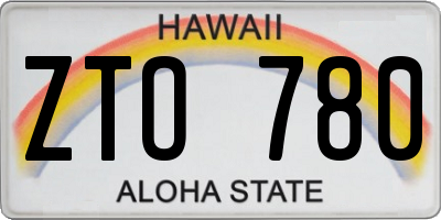 HI license plate ZTO780