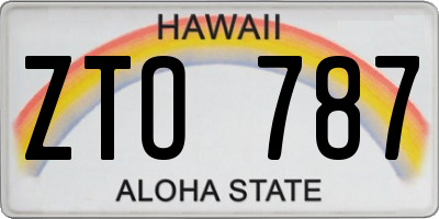 HI license plate ZTO787