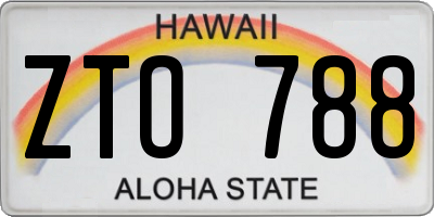 HI license plate ZTO788