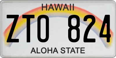 HI license plate ZTO824