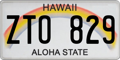 HI license plate ZTO829