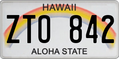 HI license plate ZTO842