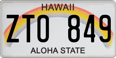 HI license plate ZTO849