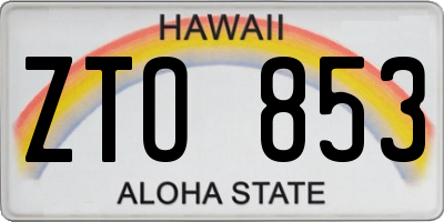 HI license plate ZTO853