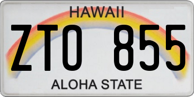 HI license plate ZTO855