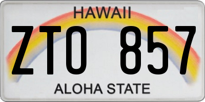 HI license plate ZTO857