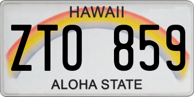 HI license plate ZTO859