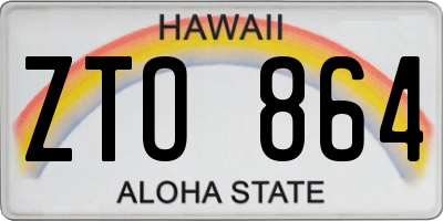 HI license plate ZTO864