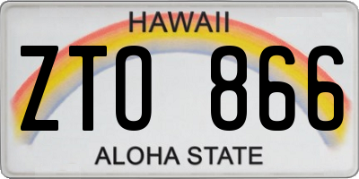 HI license plate ZTO866