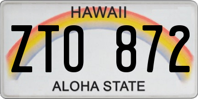 HI license plate ZTO872