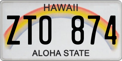 HI license plate ZTO874