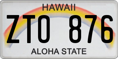 HI license plate ZTO876