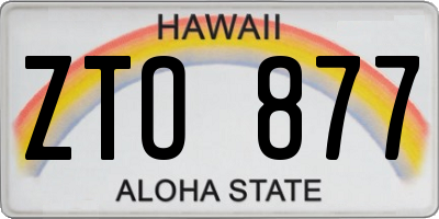 HI license plate ZTO877