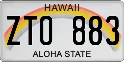 HI license plate ZTO883
