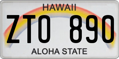 HI license plate ZTO890