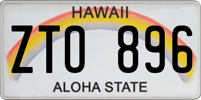 HI license plate ZTO896