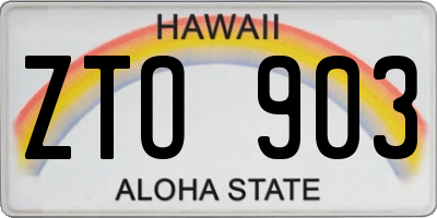 HI license plate ZTO903
