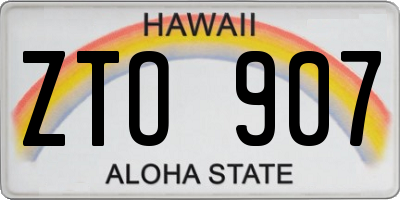 HI license plate ZTO907