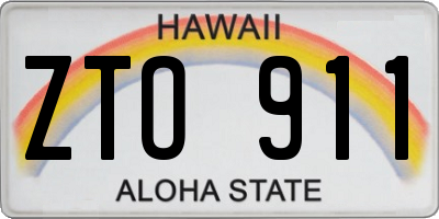 HI license plate ZTO911