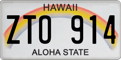 HI license plate ZTO914