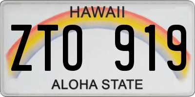 HI license plate ZTO919