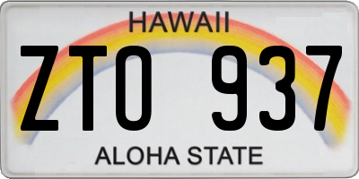 HI license plate ZTO937