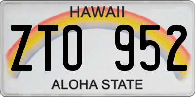 HI license plate ZTO952