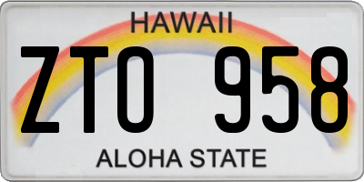 HI license plate ZTO958