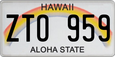 HI license plate ZTO959