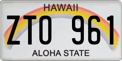 HI license plate ZTO961