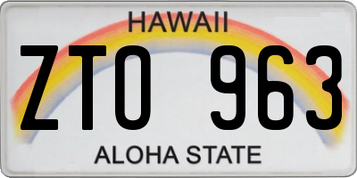 HI license plate ZTO963