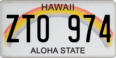 HI license plate ZTO974