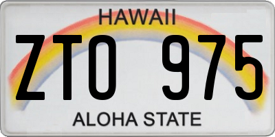 HI license plate ZTO975