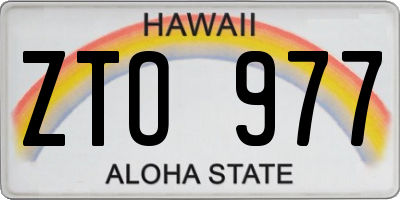 HI license plate ZTO977